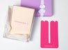 pink pregnancy support tape beside gift box